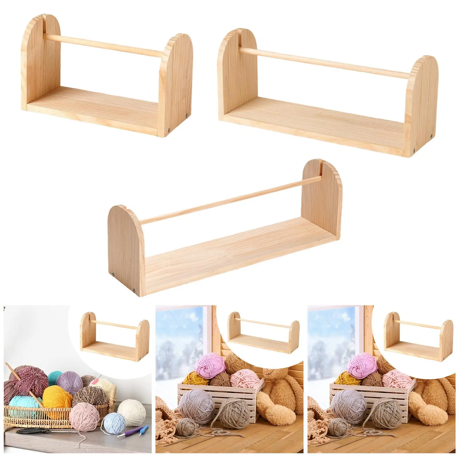 

Mesh Thread Spool Wooden Yarn Holder Single Revolving Organizer for Knitting Accessories and Crochet Materials