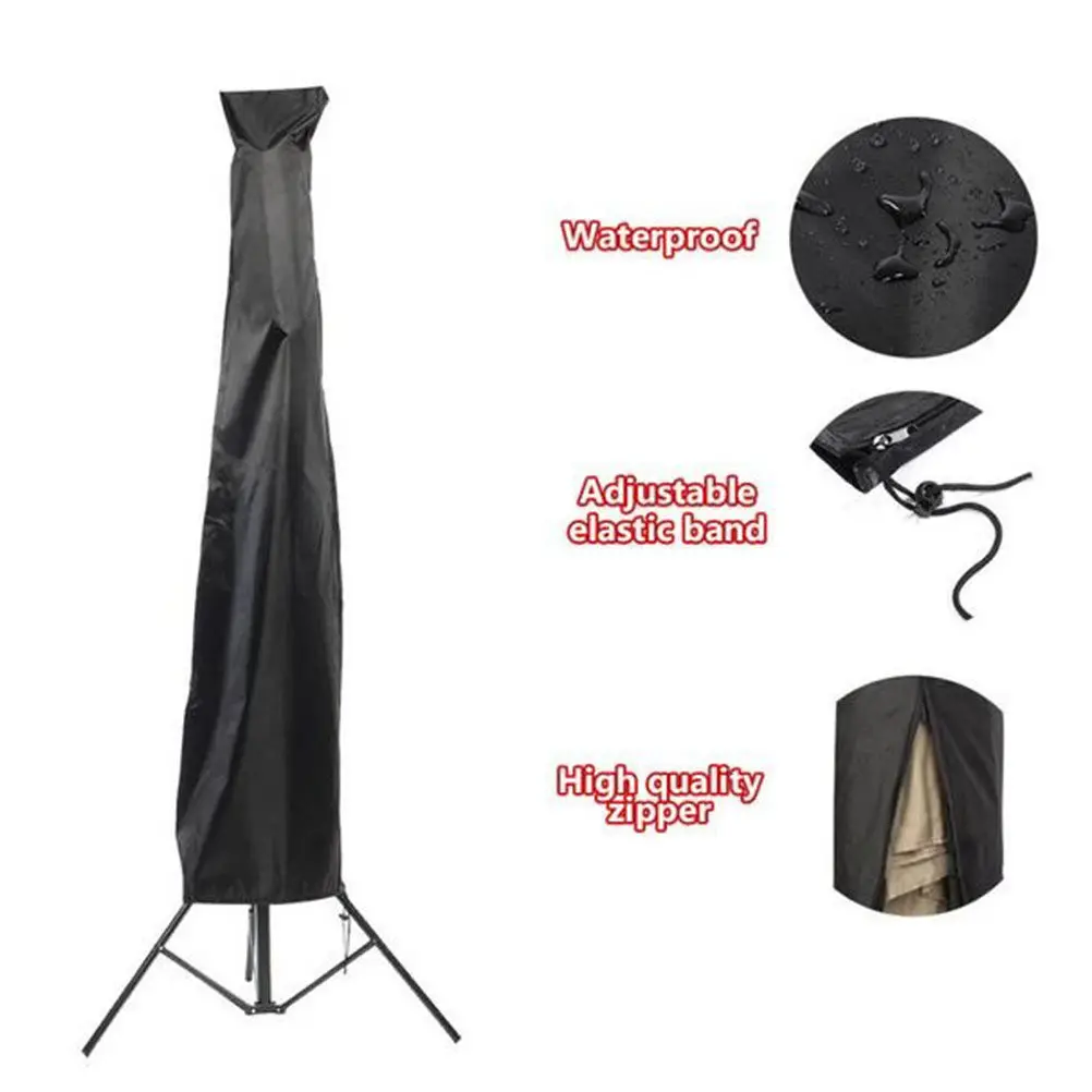 

1Pcs Waterproof Oxford Cloth Patio Umbrella Cover All Year Round Uv Rain Snow Frost Resistant Side Zipper Easy Clean Parasol