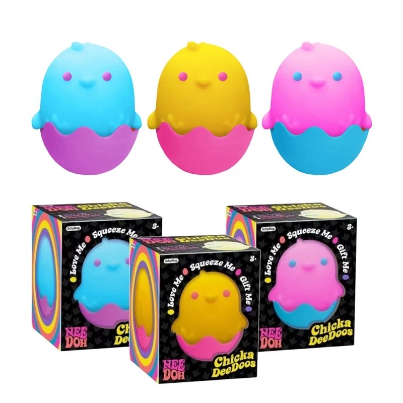 Needoh Chicka DeeDoos Removable Eggshell Chick Fidget Easter Limited Dough Filled Knead Fast Rebound Anti-Anxiety Pocket Gift
