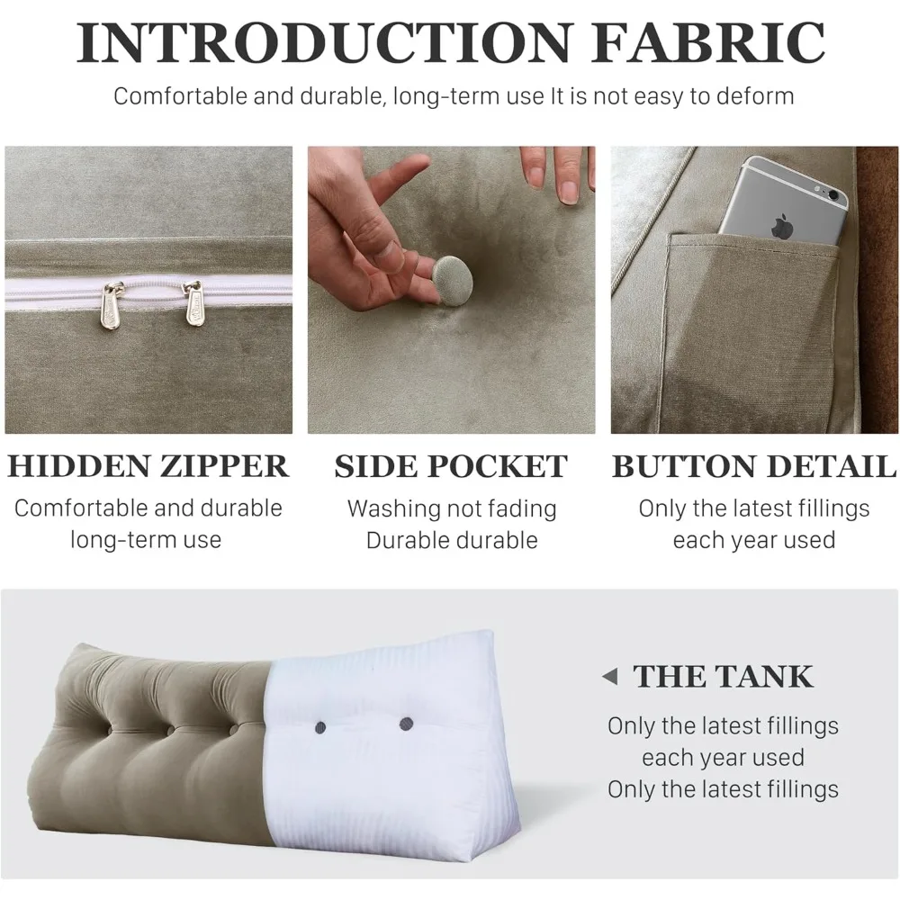 وسادة إسفين سميكة بحجم كوين للسرير - دعم مريح لللوح الأمامي ووسادة مسند الظهر لتحسين وضع الجسم #4