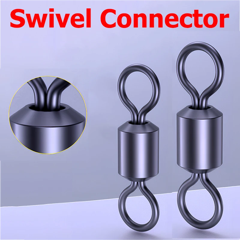 20/50/100pcs Stainless Steel Fishing Swivel Connector Solid Ring Connector Snap Fishhook Sea Fishing Accessories