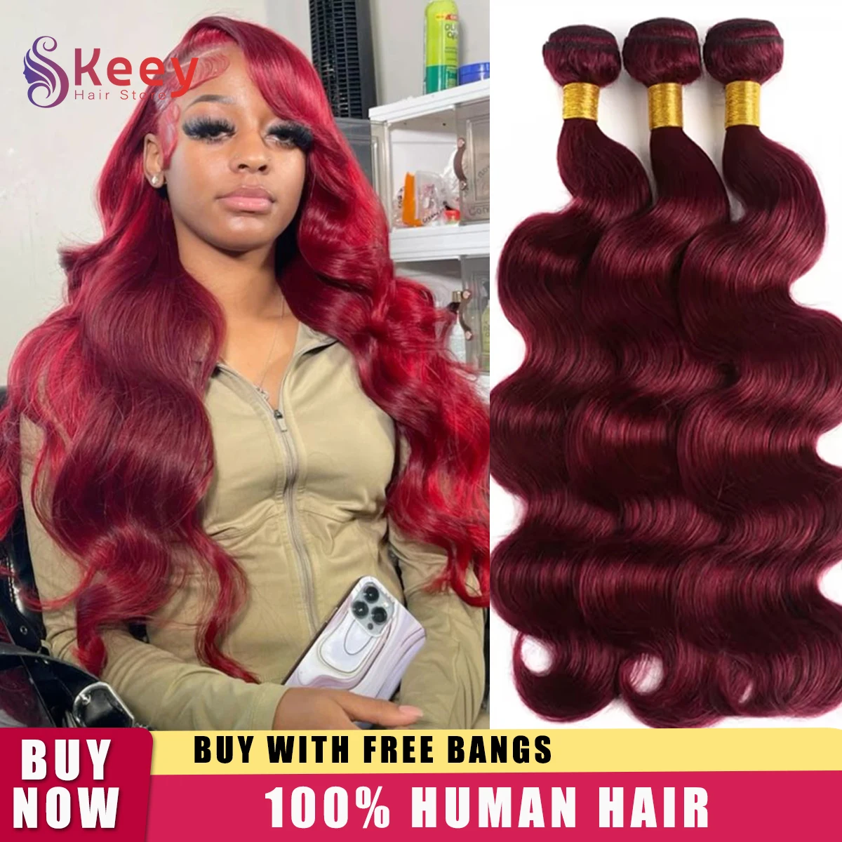 

16A Бордовый 99j Пучки объемных волн 30-дюймовые красные пучки человеческих волос 3/4 шт. Наращивание волос Бразильские пучки двойного плетения