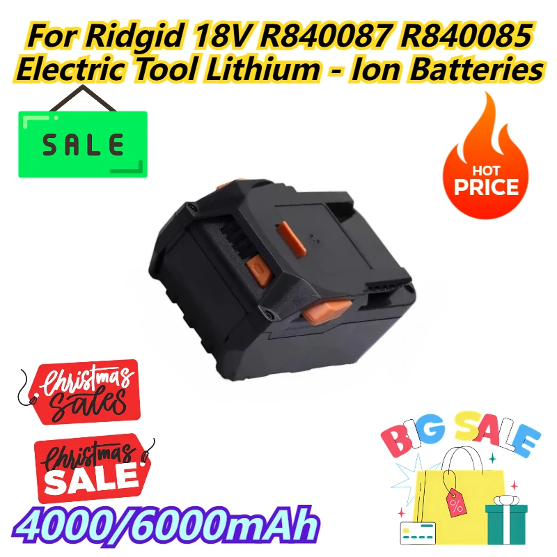 

4000/6000mAh For Ridgid 18V R840087 R840085 Electric Tool Lithium - Ion Batteries