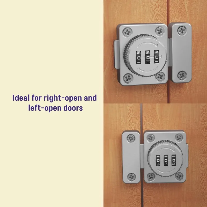 YUANJ 3 أرقام خزانة أمان أقفال بكلمة مرور غير لكمة قفل بدون مفتاح مزلاج رمز الجمع قفل أمان باب الطفل مكافحة سرقة #6