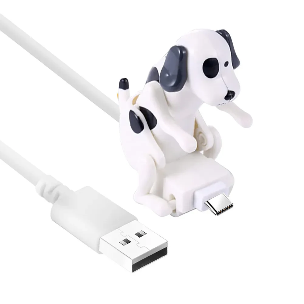 MVQF Funny Humping Dog Fast Charger Cable Data Cable for IPhone Mobile Phone Charging Line Prank Gifts Decompression Toys