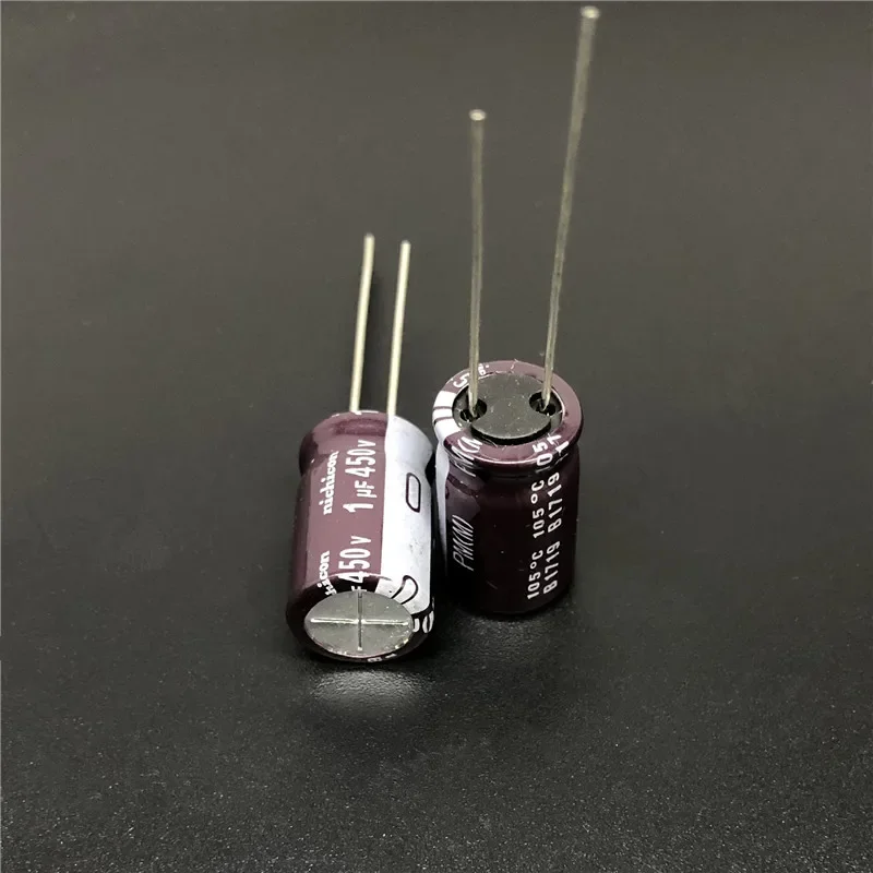 5Pcs/50pcs 1uF 450V NICHICON PM Series 10x16mm 450V1uF Low Impedance Aluminum Electrolytic capacitor