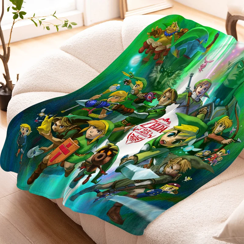 Fleece Blanket Sofa Winter Warm Z-Zelda Digital Print Knee Bed Camping Nap Fluffy Soft Blankets Microfiber Bedding King Size