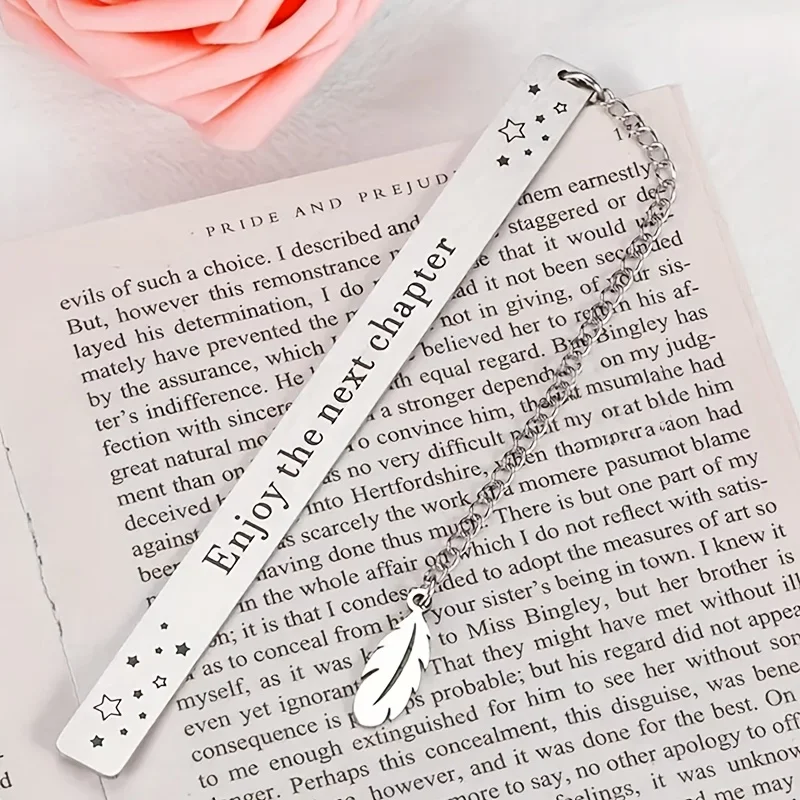 Durable Stainless Steel Bookmark with Custom Engraving, Page Holder for Books E-Readers, Great Reader Graduation Gift