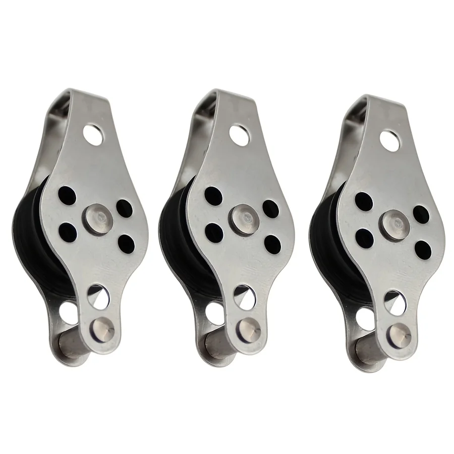 3 Pieces of marine lifting slings made of durable steel, crane 304 stainless steel pulleys, one-way loading