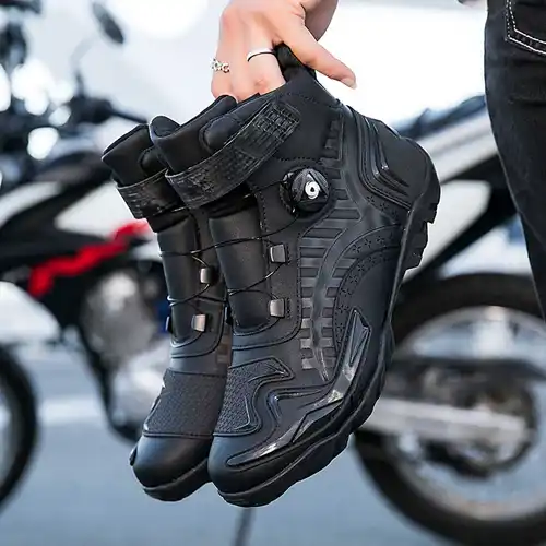 Imagen 1 del producto Botas de moto para hombre, zapatos para montar en motocicleta, zapatos anticaída para motocicleta, botas de carreras todoterreno para Motocross