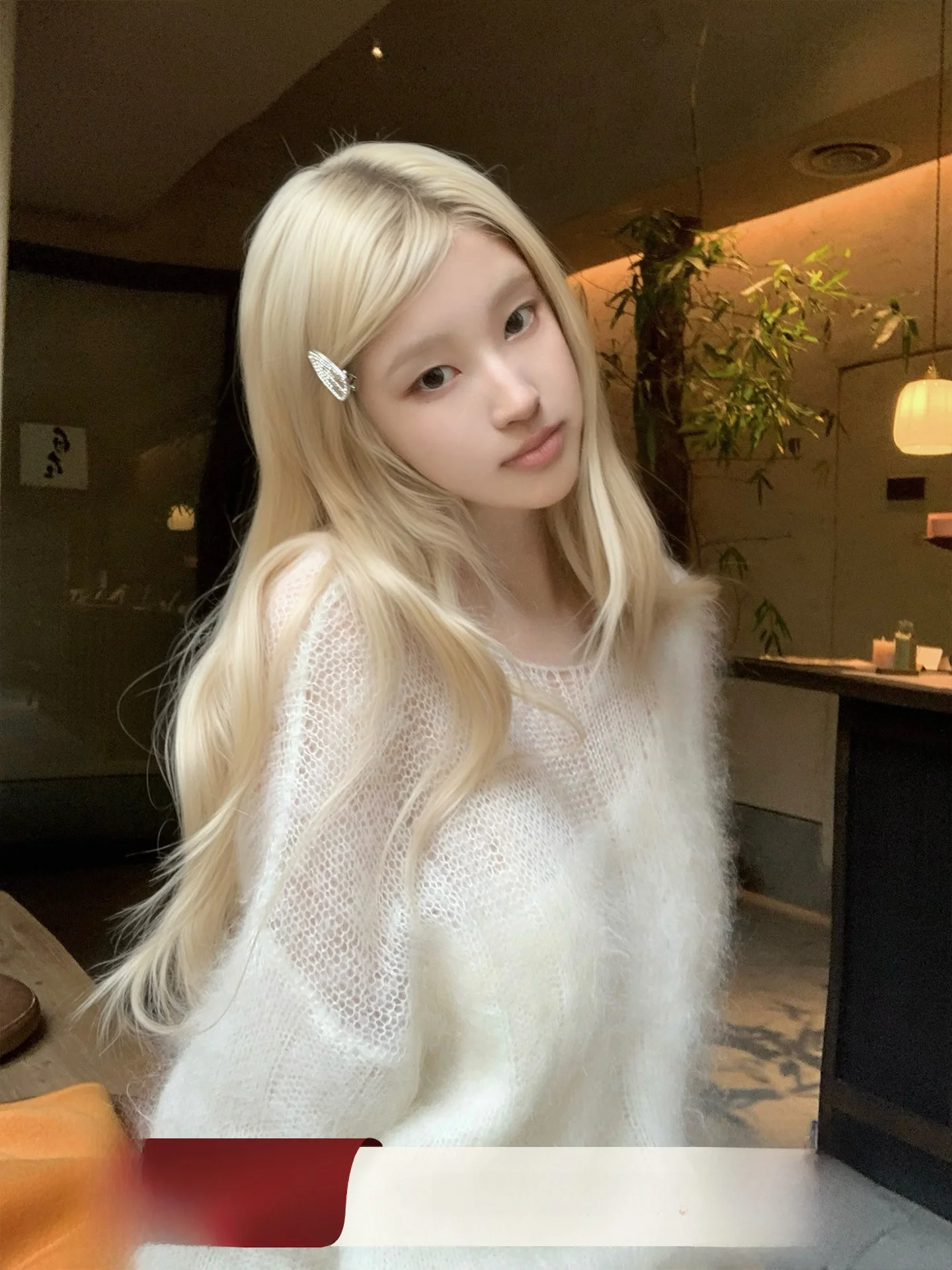 

DOGGYQIN BC Baby Soft Mouton Women's Autumn Winter Plant Pulling Hairy Sweater Loose Sle Long Sve round Ne Top