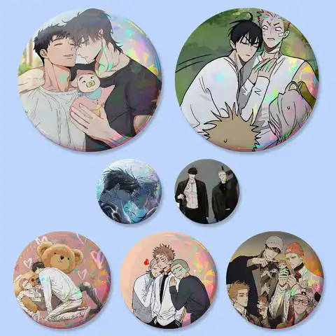 Cartoon BL 19 Days Comics Badges 25 32 44 58 75 Mm Round Cosplay Pin Bag Decor Fans Collect Friends Gifts Brooch Souvenir