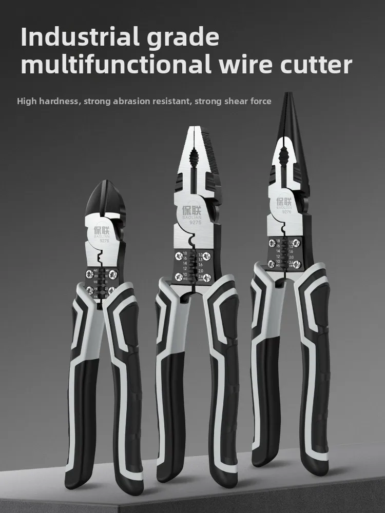Multi Functional Tiger Pliers, Pointed Nose Pliers, Household Electrical Wire Stripping Hardware Tools, Complete Collection