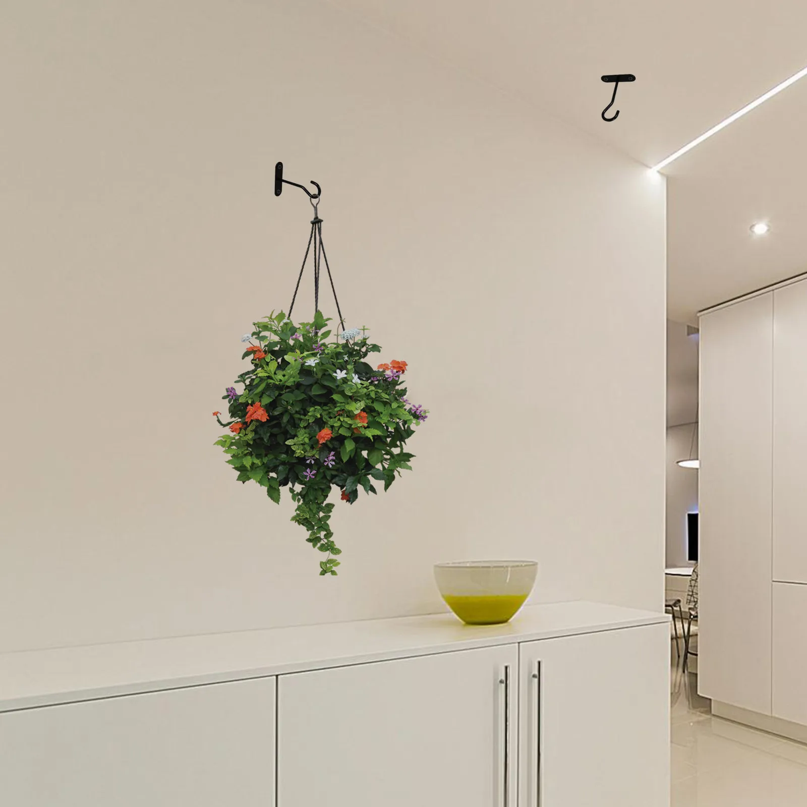 2Sets Ceiling Hooks for Hanging Plants Versatile Indoor Outdoor Plant Pot Holder for Flower Basket Lanterns Wind Chimes Bird view 3