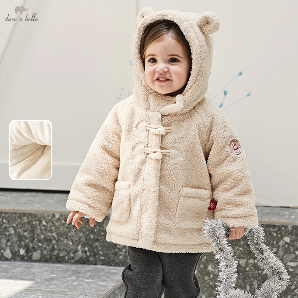 

Dave Bella Children Cotton-padded Parkas Jacket Girls Winter Thicken Warm Hooded Coats Kids Velvet Outerwear Clothes DB4237794