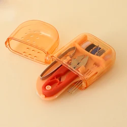 1Set Mini Portable Travel Sewing Kit Home Sewing Thread Needle Embroidery Stitching Thimble Storage Box Handwork Tool DIY Craft