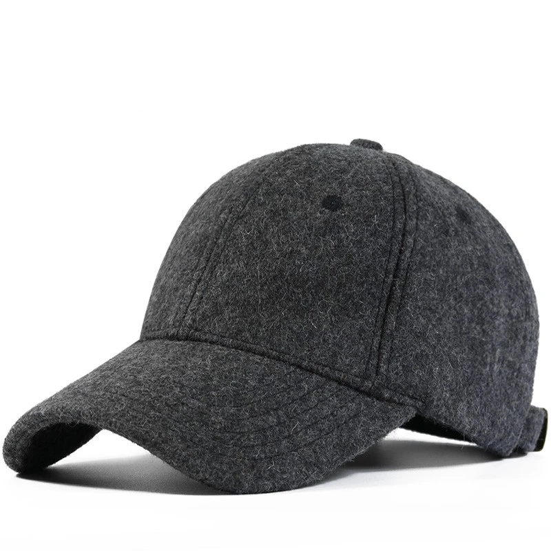 Casquette de Baseball pour hommes, chapeau en laine, épais, à la mode, chaud, de camionneur, de Sport en plein air, pour papa, collection hiver 2021