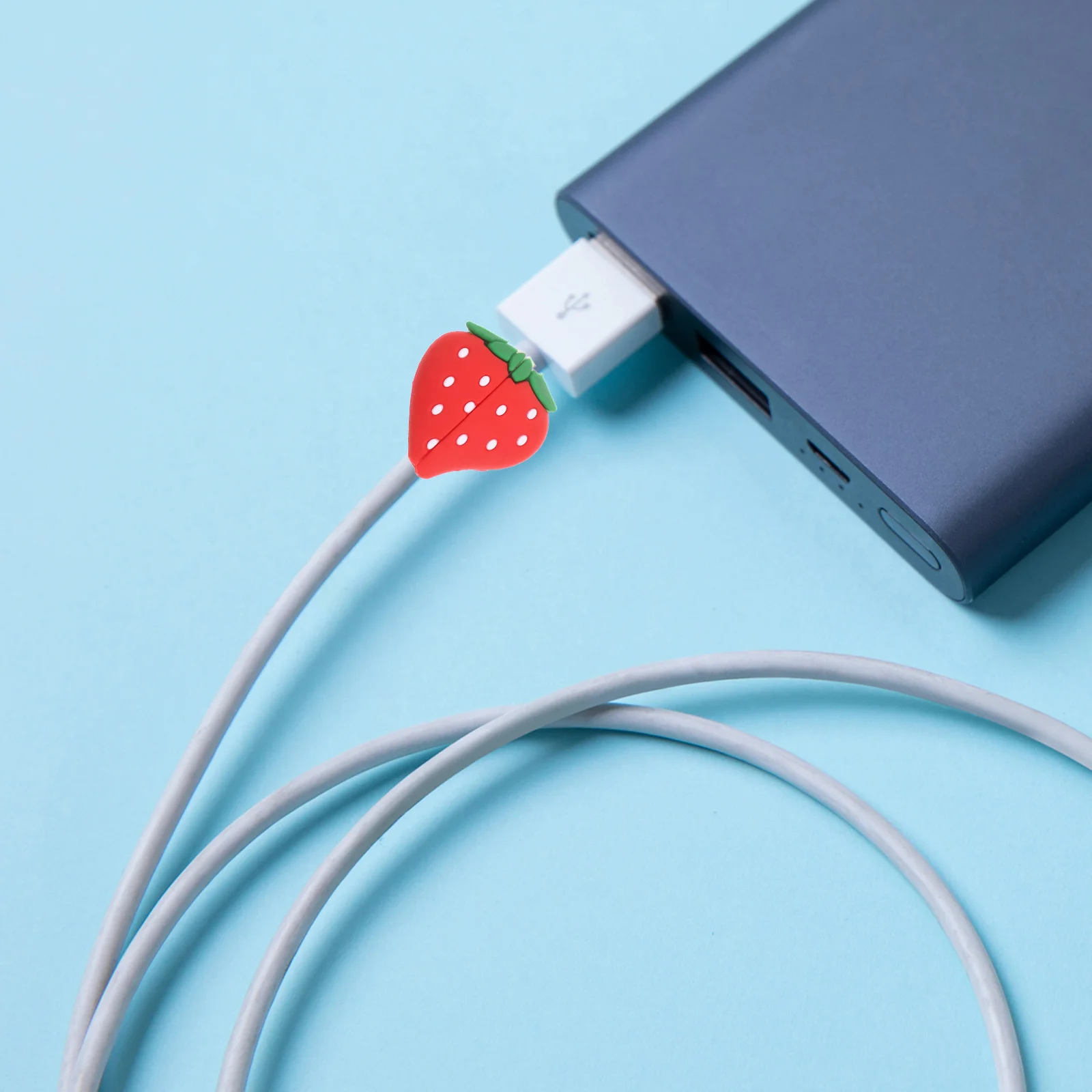 

3pcs Strawberry Data Line Protector Fruit Design Cable Winder Case For Usb Cord Saver Charging Cable Guard Wire