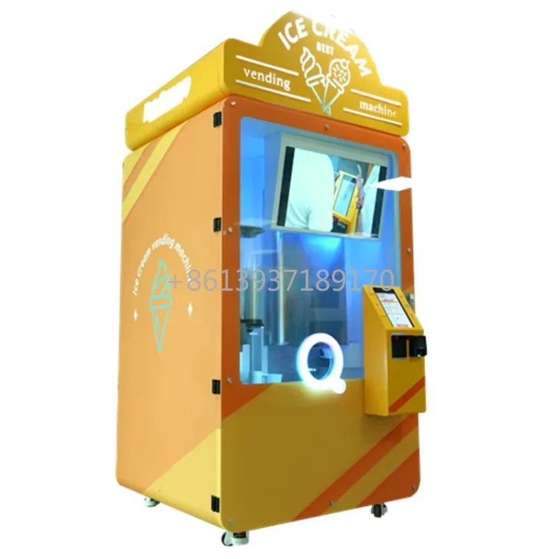 Wholesale Ice-cream Machine Touch Screen Custom Outdoor Fully Automatic Fresh Fast Hot Food Ice-cream Vendor Machine Factory