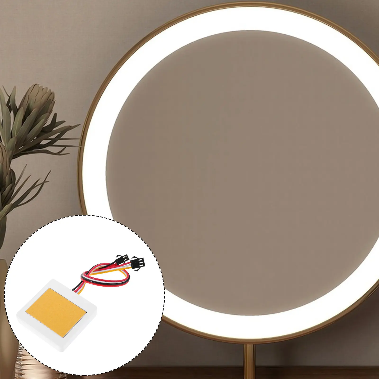 Square Single Touch LED Makeup Mirror Sensor Replacement Easy Installation Light Dimmer Module Vanity Bathroom