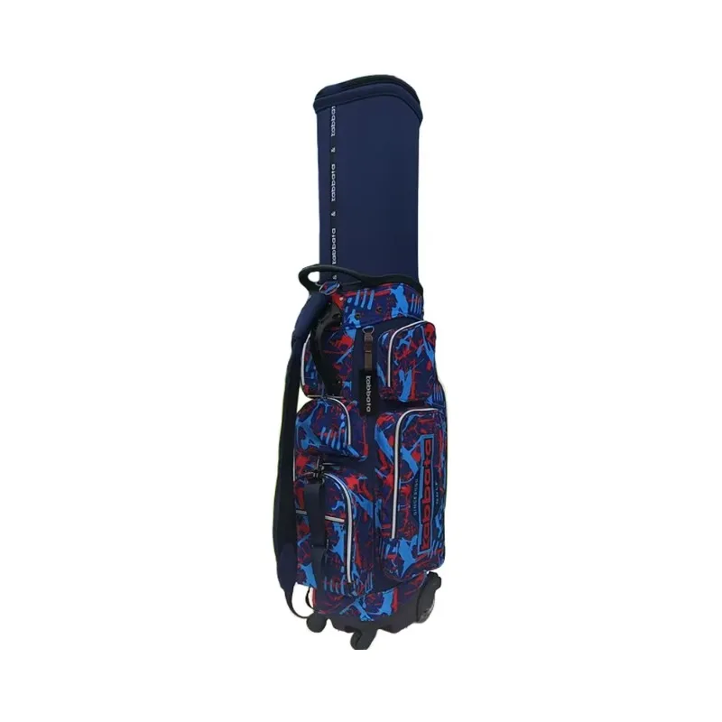 Convenient camouflage golf bag with manual rolling sliding system Comfortable shoulder strap and club storage