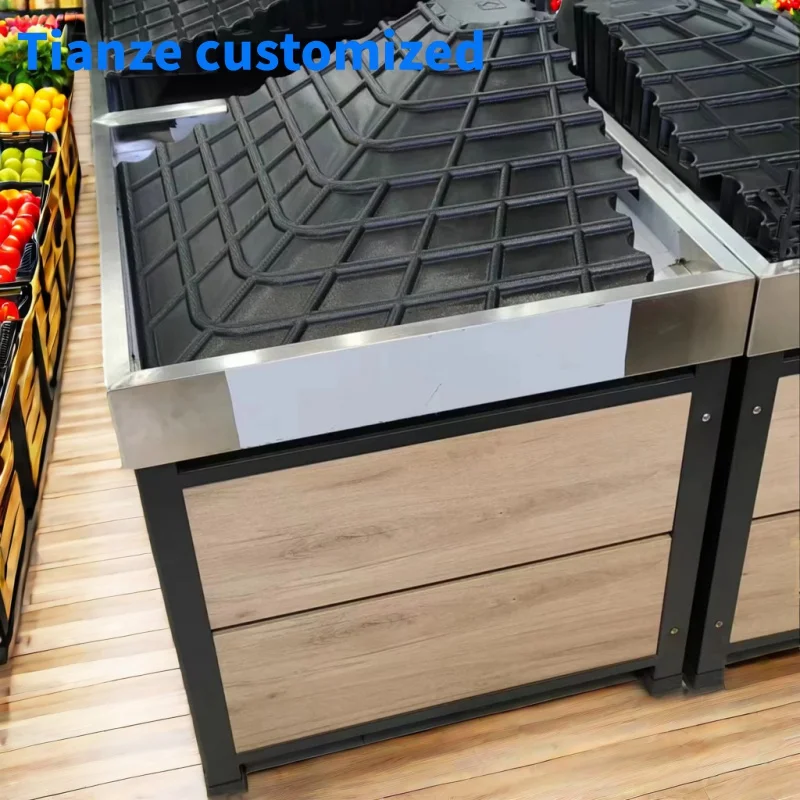 (customized)Supermarket Rack Strong 100KG Double-Sided Metal Vegetable Shelves Light Duty Center Gondola Display System