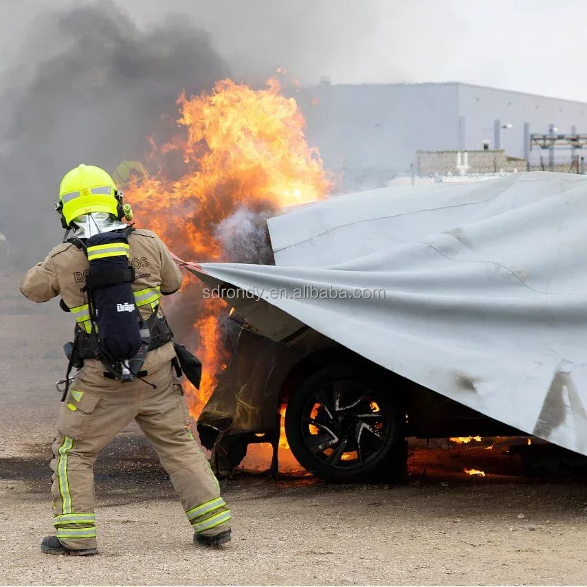 High Temperature Resistant 100% Fiberglass Fire Suppression Blanket Emergency Fire Blanket for Large Car Vehicles 19.8*26 Ft