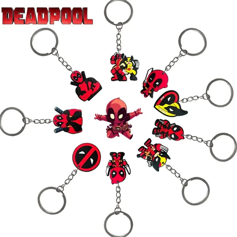 Plástico macio PVC Deadpool Keychain, pingente de carro, presente de fivela, DIY Keychain Acessórios, Anime Novos Presentes, 1Pc