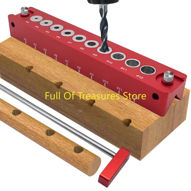 Woodworking hole locator, square wood 45 degree drilling, round wood tenon hole puncher, positioning plate type splicing board