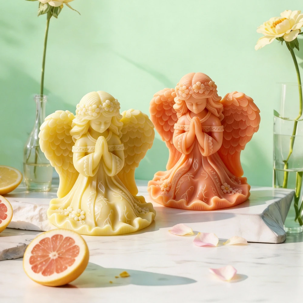 

Prayer Girl Angel Candle Silicone Mold Angel Silicone Mould Doll Making Soy Wax Plaster Mold DIY Epoxy Resin Gypsum Form