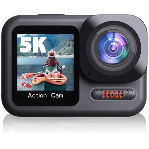 5K 액션 카메라 4K 60FPS WiFi 야외 스포츠 DV EIS 듀얼 스크린 터치 바디 방수 액션 카메라 (브이로그용)
