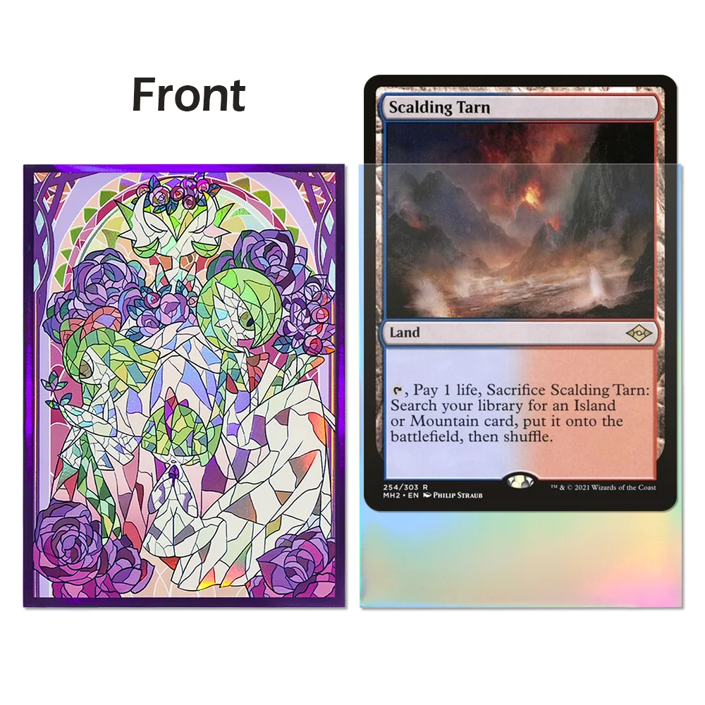 60 Stück 66x91mm Holographische Glas-Effekt Laser-Kartenhüllen Glänzende Spielkarten-Schutzhüllen für PKM/PTCG/TCG Spielkarten – Detail 16