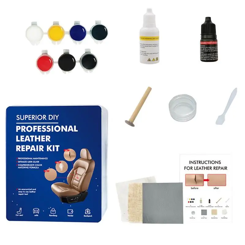 

Car Leather Repair Kit 7 Colors Leather Scratch Repair Kit Multipurpose Leather Repair For Leather Scratch Tears And Burn Holes
