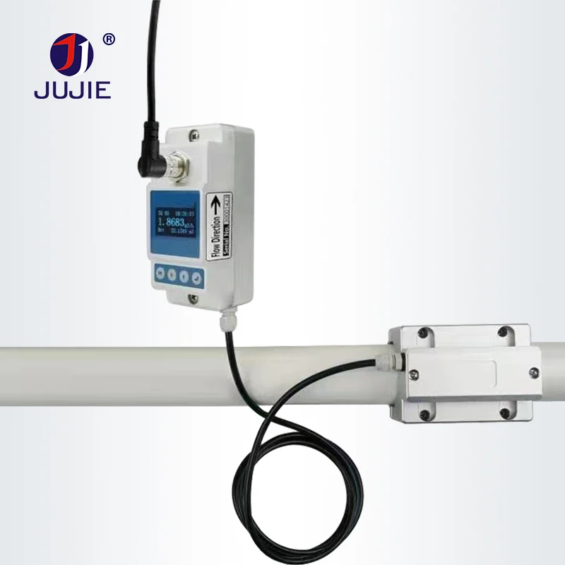 Medidor de flujo Medidor de flujo de líquido alcalino de ácido líquido puro ultrasónico con función de almacenamiento de datos 4-20mA RS485