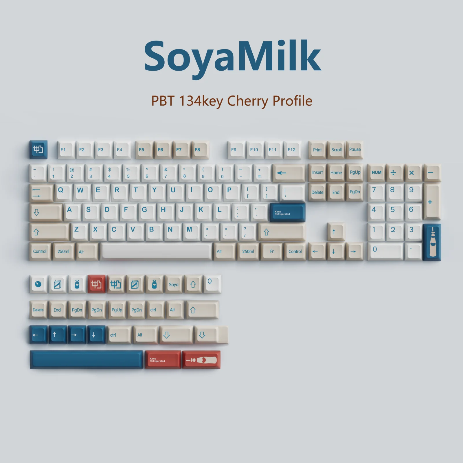 Keysland 134 chaves gmk leite de soja keycaps pbt tintura sublimação cereja perfil para teclado de jogo mecânico cereja mx switches