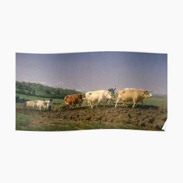 Póster de arado en Nevers 1849 Rosa Bonheu para habitación moderna, pintura Vintage para el hogar, decoración artística, imagen de pared, Mural divertido, impresión sin marco