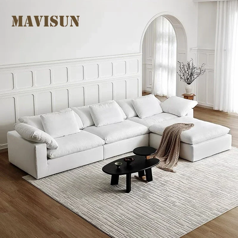 

Designer Convertible Sofa For Living Room Comfortable Home Furniture Modern Minimalist White Couch Italian Style Triple Seats