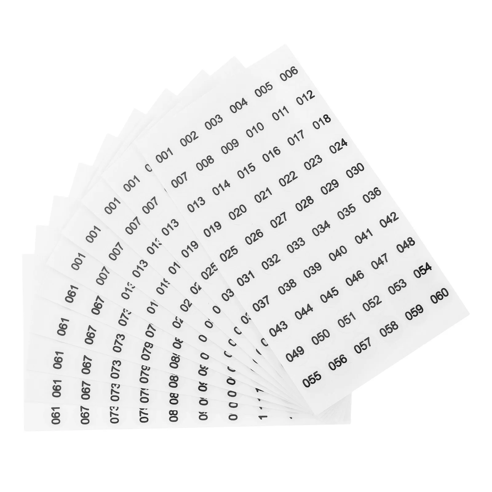 10 Sheets Small Numbered Stickers Self Adhesive Inventory Number Labels 001-60 061-120 Nail Polish Bottle Organization Sorting