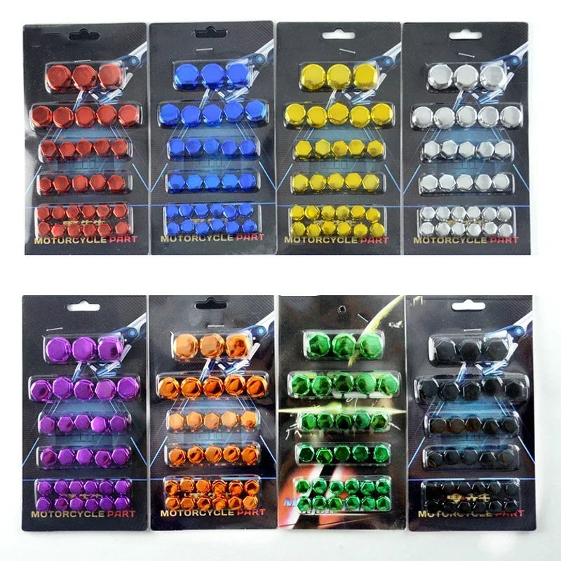 

30Pcs 1.4/1.2/1/0.8CM Motorcycle Modification Screw Caps Car Colored Nut Cover for Motor Scooters Motorcycle Modification Decor