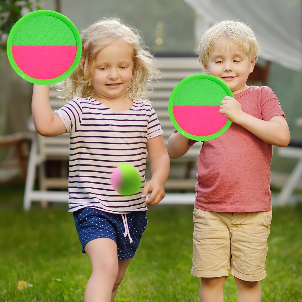 Kids Sucker Sticky Ball Toy Outdoor Sports Catch Ball Game Set Throw And Catch Parent-Child Interactive Outdoor Toys
