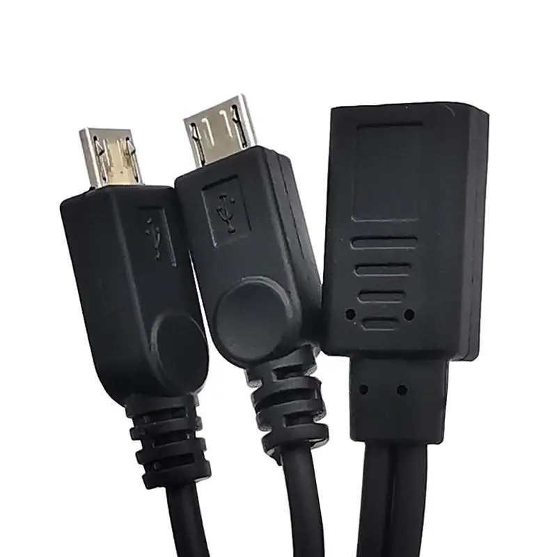 25cm 1/2 USB Type-C Female to 2 * Micro USB Male Android Data Charging Cable For Mobile Phone and Tablet Connection