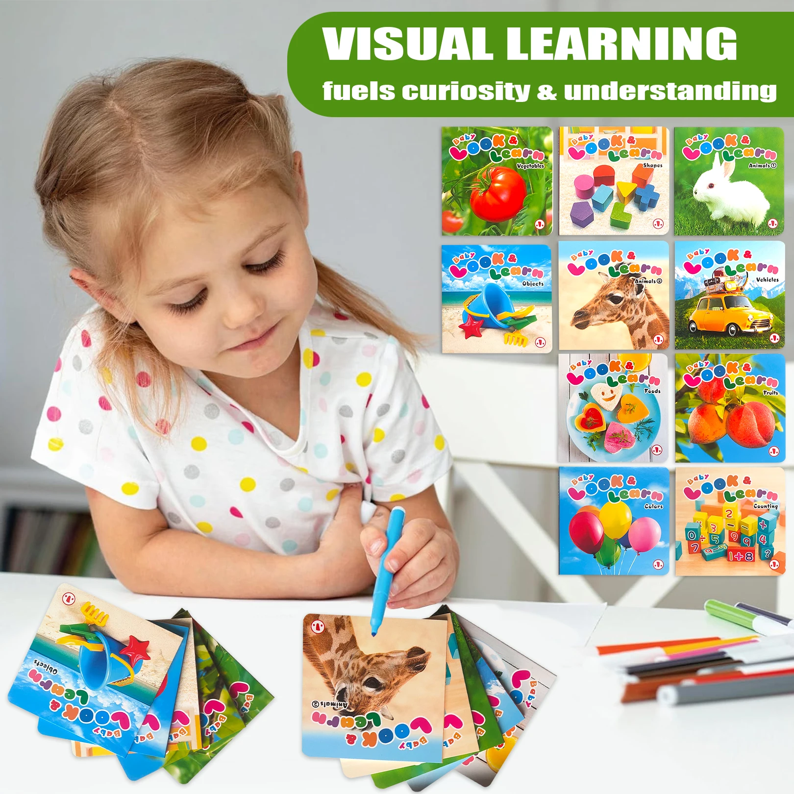 1 коробка из 10 английских детских словарных карточек для распознавания объектов - подарочная коробка