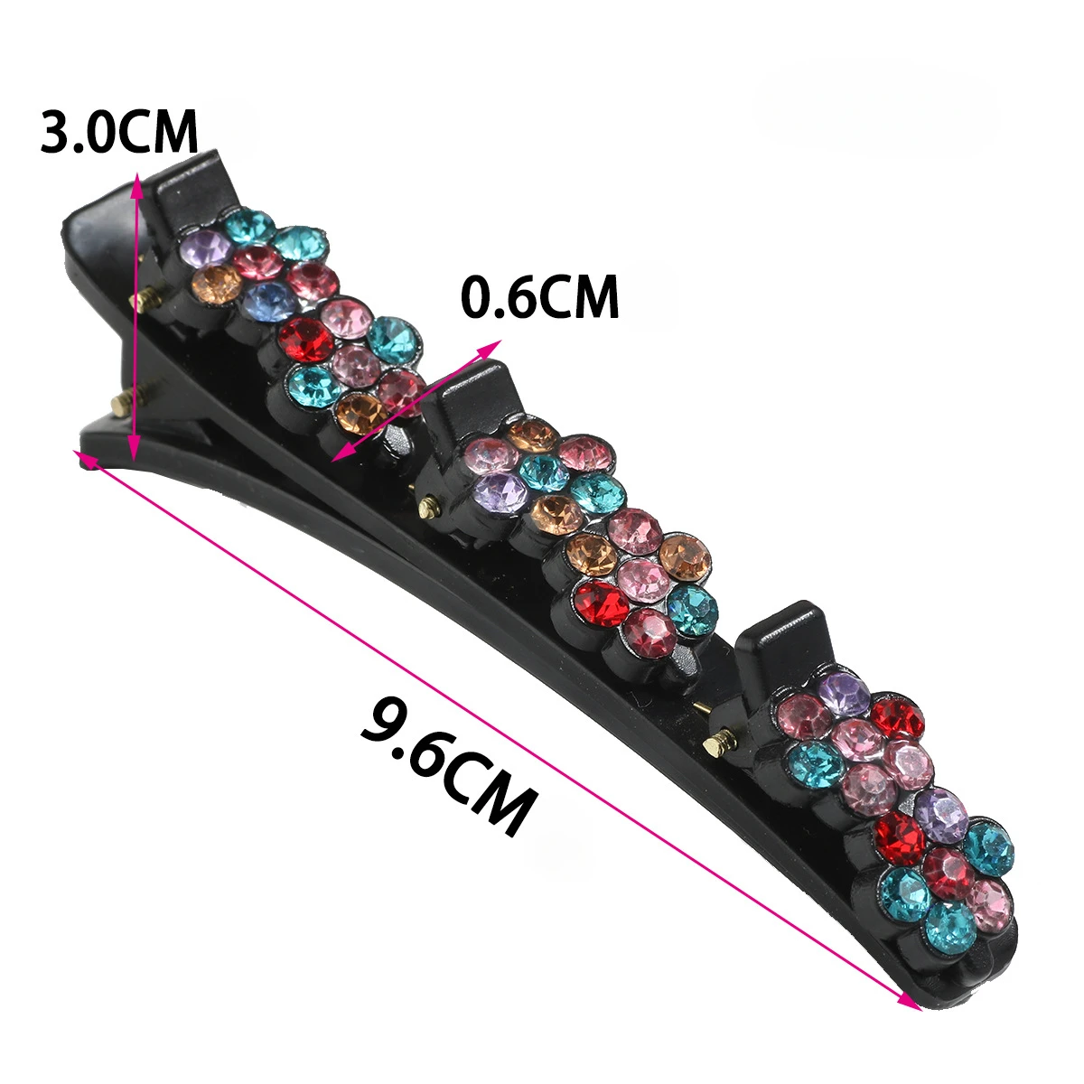 Fashion Crystal Stone Flowers Hair Clip Sparkling Braided Barrettes Hairpins For Women Girls Headwear Bangs Side Clip Bobby Pin