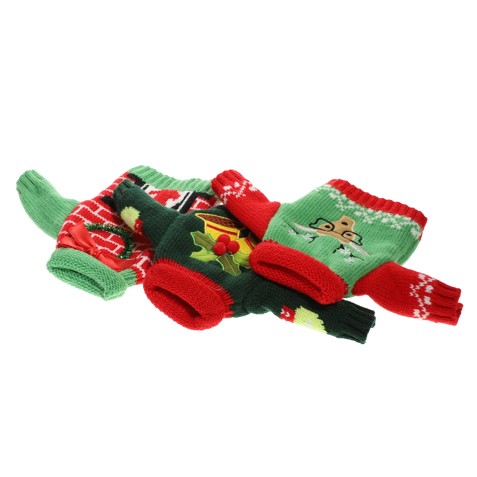 

3pcs Christmas Wine Bottle Covers Creative Decorative Bottle Sleeve For Party Home Hotel Restaurant Decor Festive Xmas Ornament