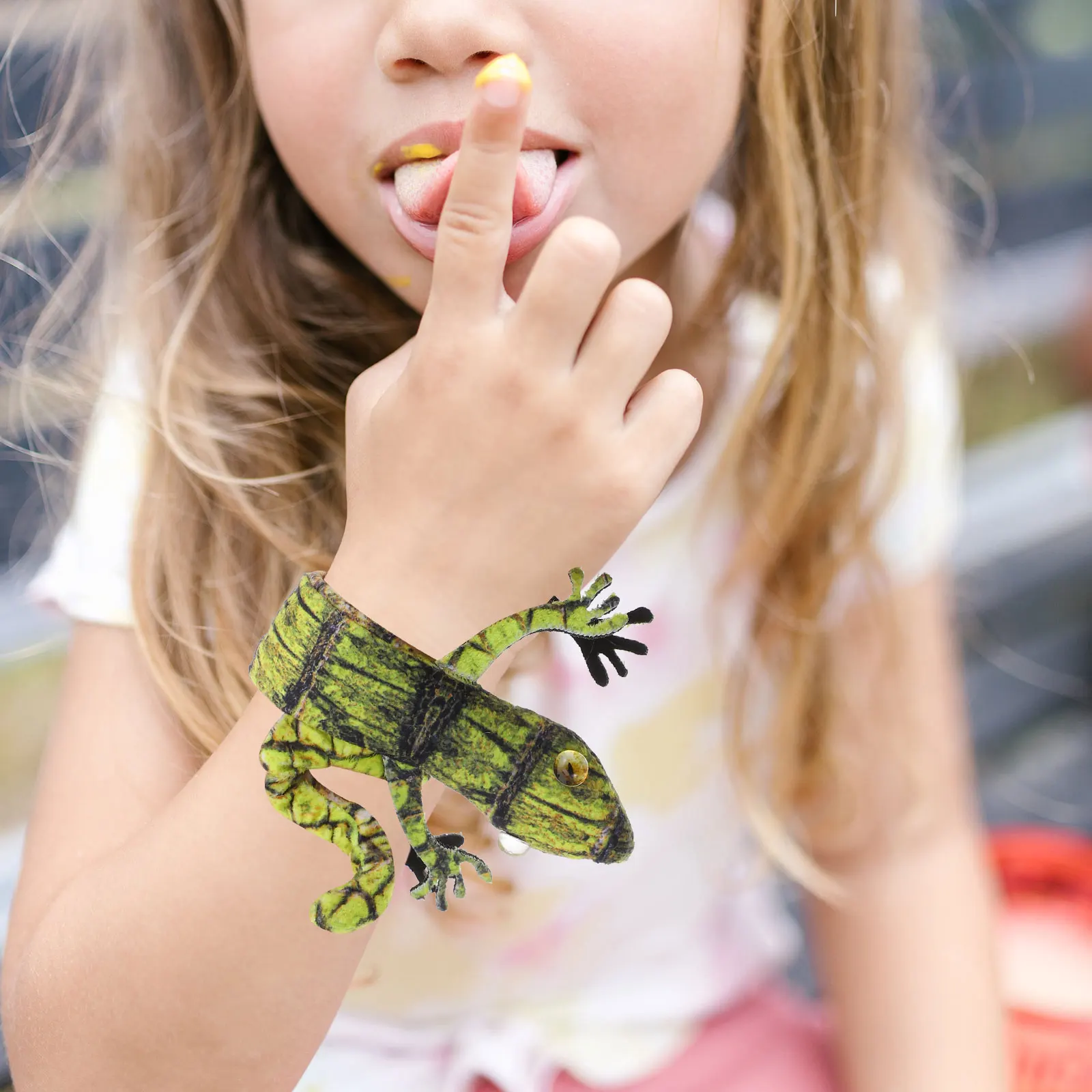 Bracelets à pression animaux, 4 pièces, Bracelets à claque lézard, en acier pour enfants, cadeaux d'anniversaire pour cadeaux de fête