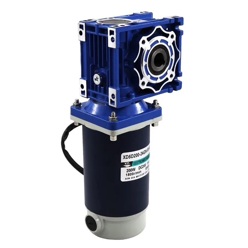 12V 24V 고토크 정방향 및 역방향 RV30 2200RPM 속도 ​ ​ 조절 모터 200W 웜기어 DC 기어 모터