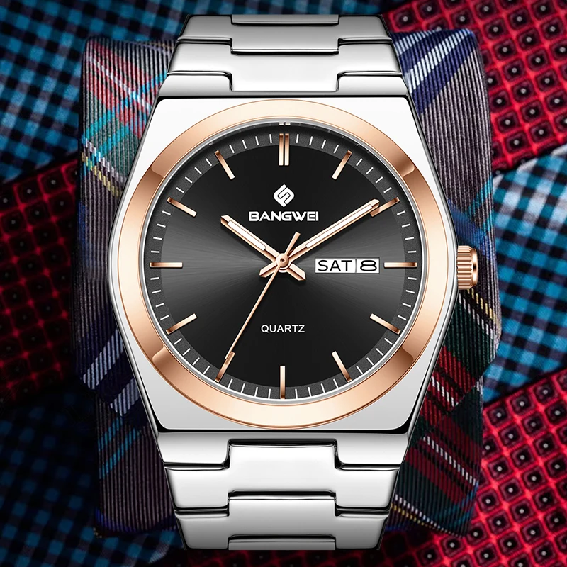 LIGE 2026 أفضل الساعات الفاخرة للرجال BANGWEI موضة كوارتز ساعات المعصم الرياضة مقاوم للماء مضيئة تاريخ ساعة رجالي Reloj Hombre #2