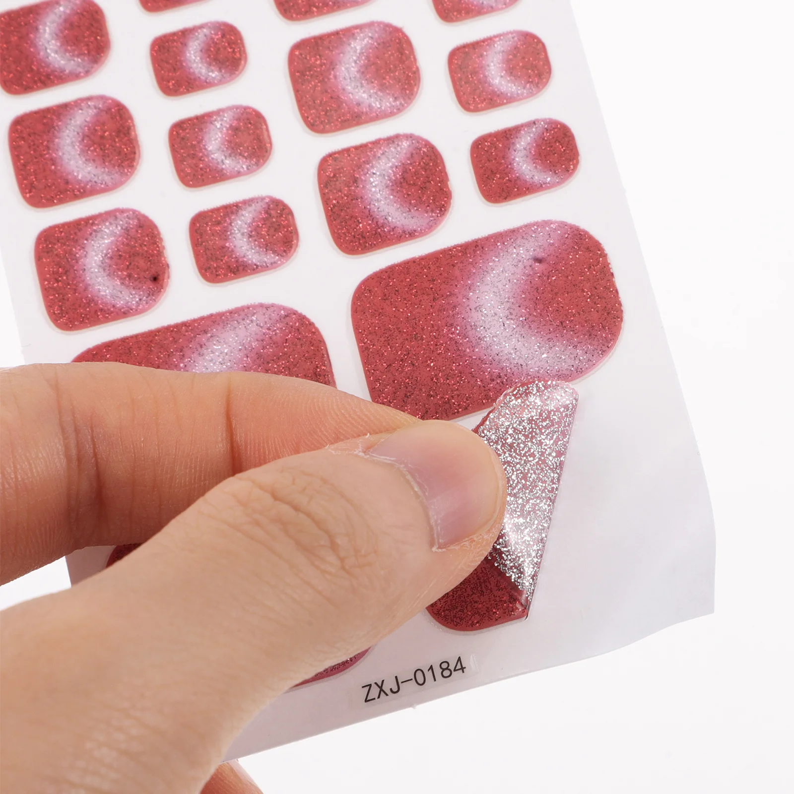 5 uds pegatinas para uñas de ojo de gato, cubierta completa con purpurina, envolturas para uñas de los pies, sin hornear, accesorios para decoración de uñas DIY, uñas de ojo de gato