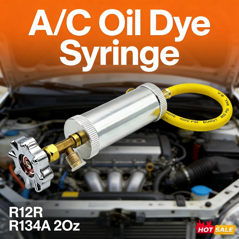 

A/C Dye Injector R12R R134A 1/4 Inch Sae Liquid Coolant Filler Tube Refrigerant Fluid Filler Air Conditioning Car Oil Injection