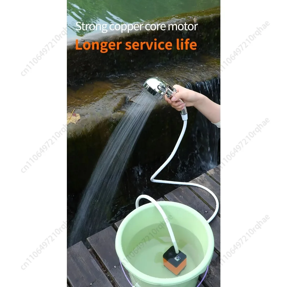 

Multifunction Camping Tool USB Rechargeable Portable Toilet Bidets Outdoor Shower with Pump & Hose for Beach, Hiking